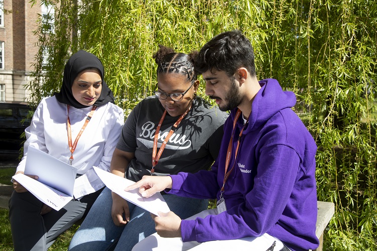 three students together