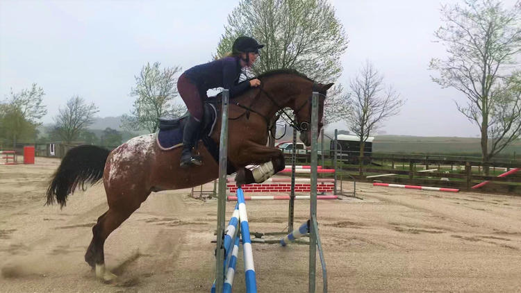 maddie cambria jumping with a horse