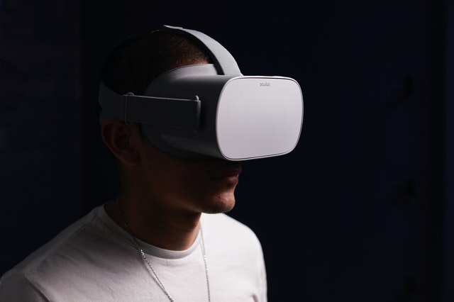 person using AR headset