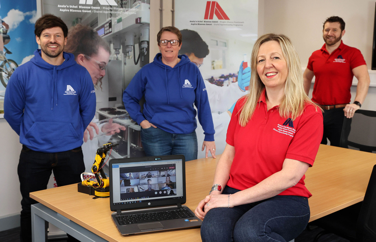 Aspire regional skills development manager Tara Lane with Andrew Bevan, Aspire Blaenau Gwent project co-ordinator, Jared Green, Aspire Merthyr Tydfil project co-ordinator and Deb Ryan-Newton, Merthyr Tydfil employability manager.