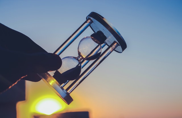 hourglass and a sunset