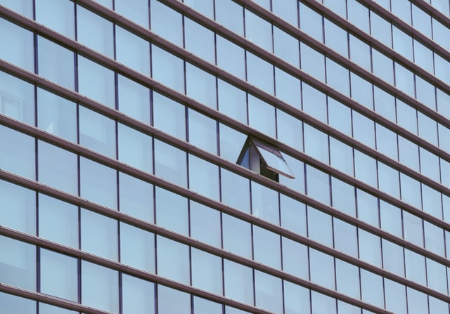 single open window in a big building