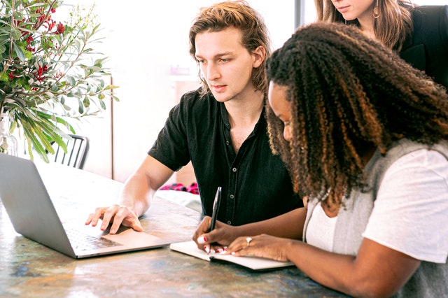 young people working