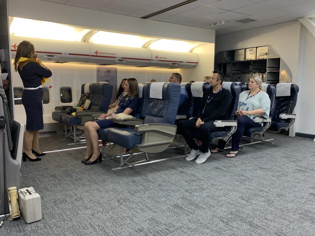 Aircraft cabin built for travel and tourism masterclasses at Loughborough College