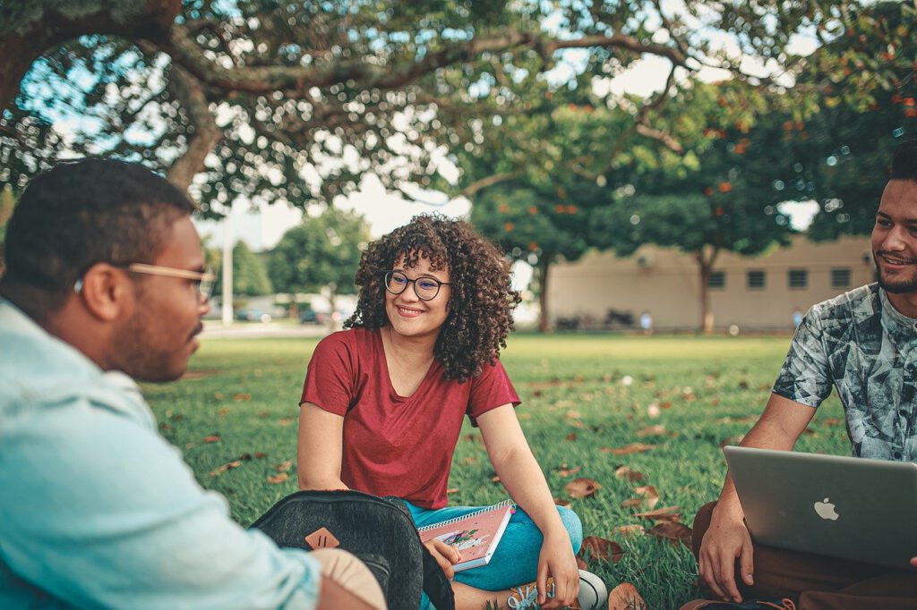 students sitting together