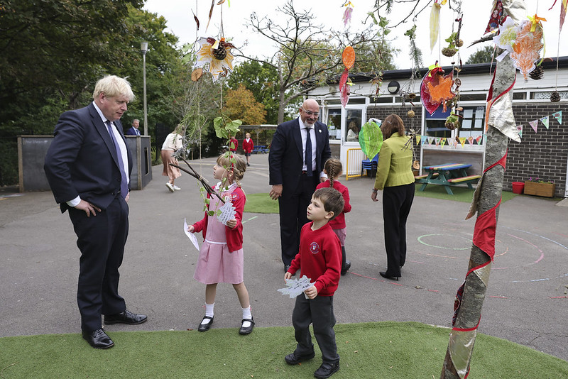 Prime Minister Boris Johnson and Secretary of State for Education, Nadhim Zahawi visit the Westbury-on-Trym Church of England Academy in Bristol