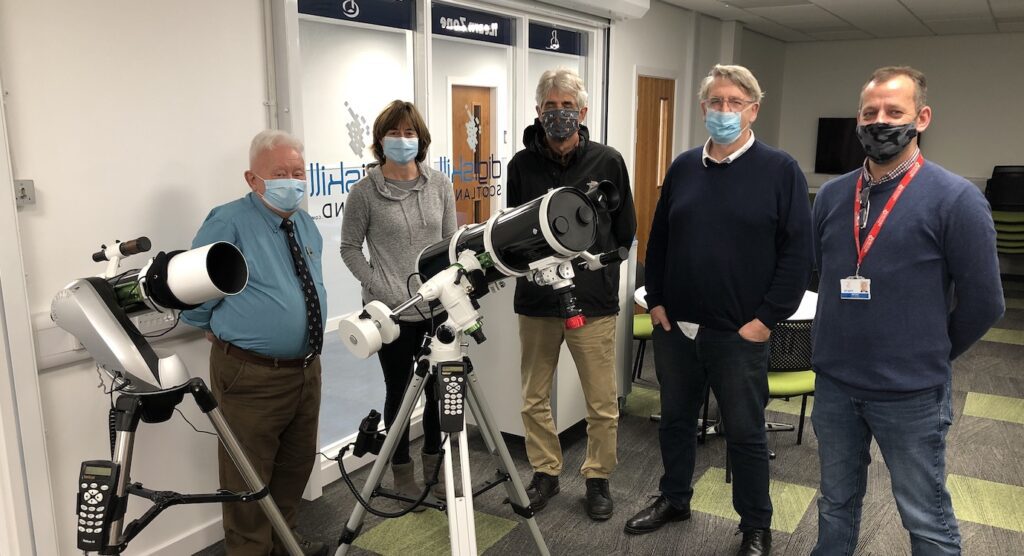 Photo: Mark Catto (far right) with some of the students who attended the Astronomy and Astrophotography Community Course.
