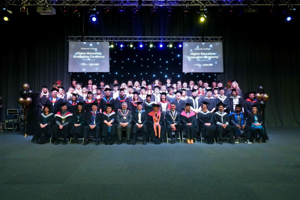 Oaklands College students celebrate their graduation