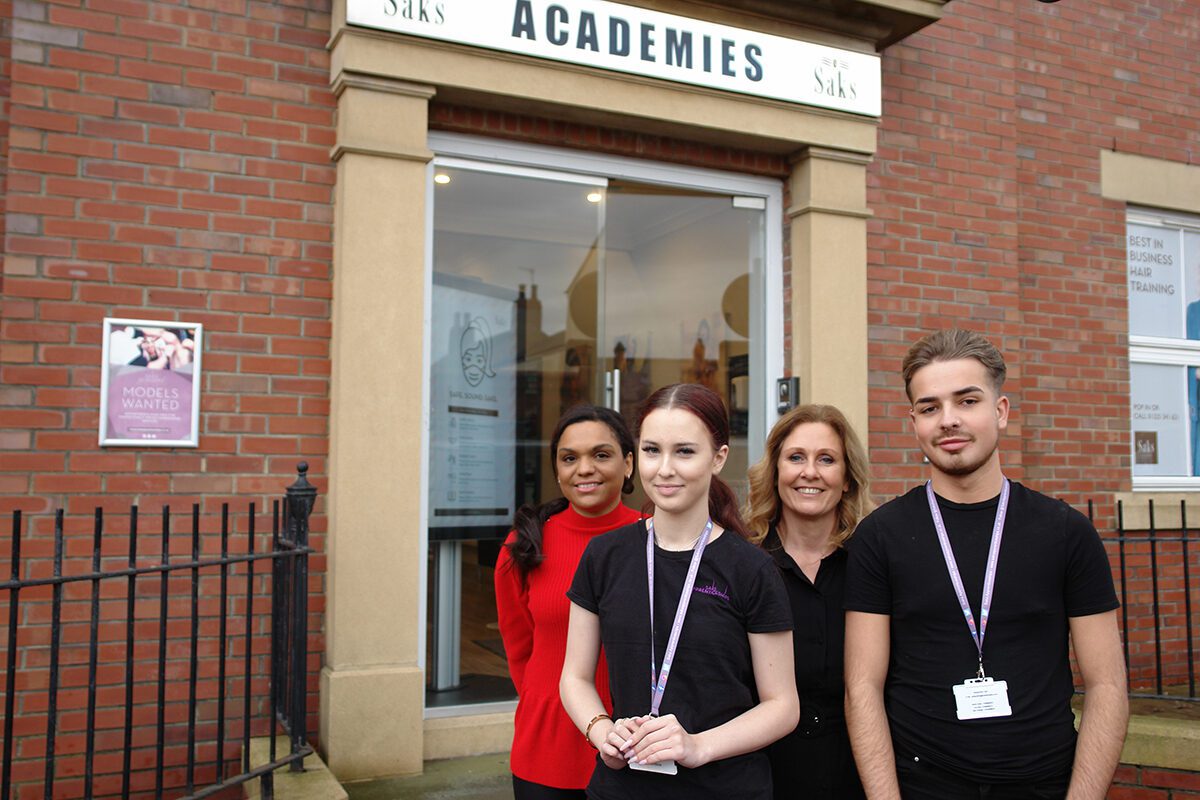 L to R: Sukye Bass - Academy Hairdressing Educator, Eve Lofthouse - Hairdressing at Number 4, Tina Ockerby - Managing Director Saks Apprenticeships, Conner Heaney - Saks Middlesbrough