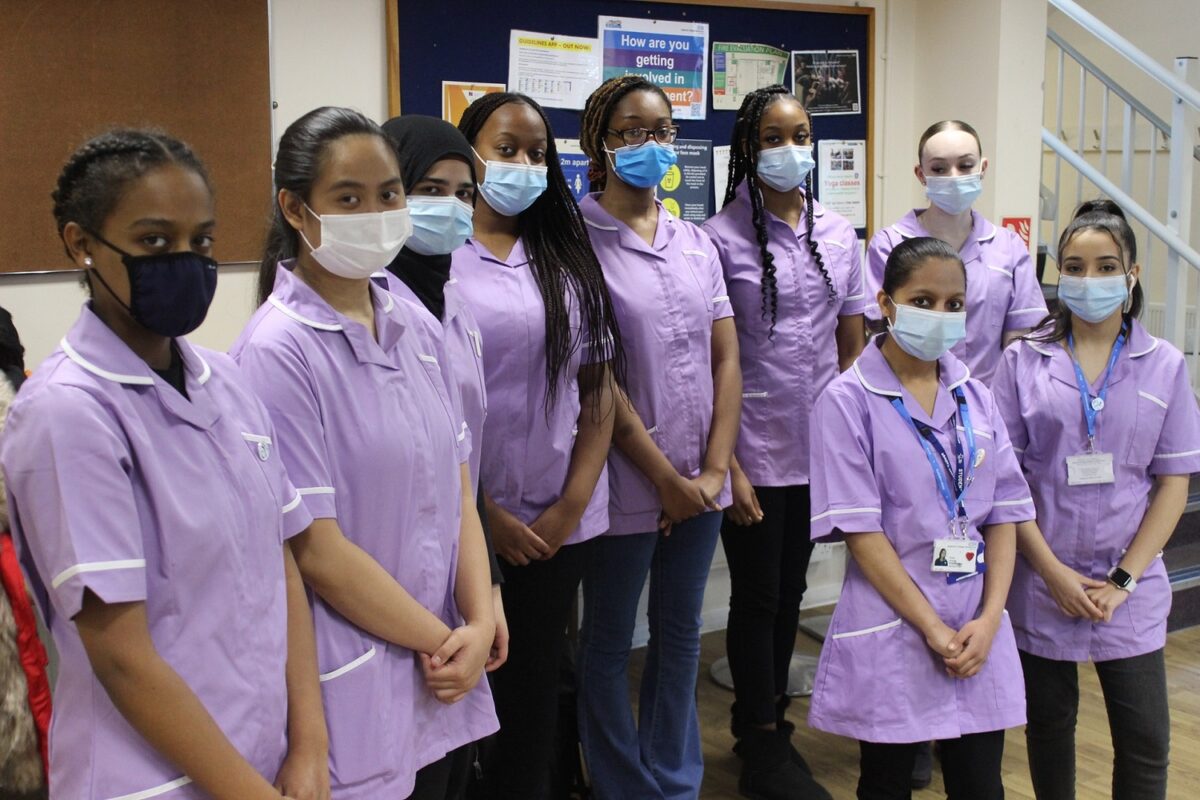 West London College work placement students at Charing Cross Hospital