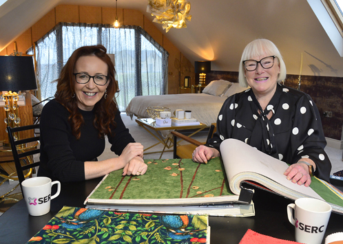 Designs on Interiors: Pictured above (L -R) Local businesswomen and past interior design student at SERC, Grainne Quinn from Iconic Interior Design helps launch the new OCN Level 2 Award in Interior Design at the College’s Downpatrick Campus with SERC Interior Design Lecturer, Sharon Castles.   The new course commences on Thursday 17 February and runs one day per week until 19 June.