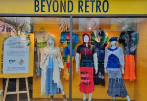 The window display of the garments in Beyond Retro