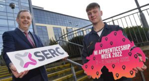 SERC's William Greer and Engineering Apprentice, Bryson Kearney, launch Apprenticeship Week at SERC.