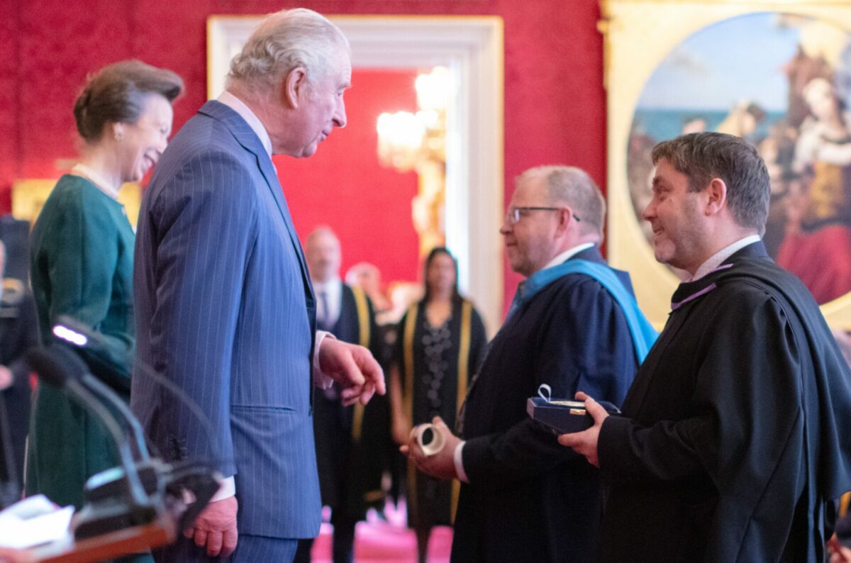 Andrew Green receives the Queen's Anniversary Prize for CCG from HRH The Prince of Wales