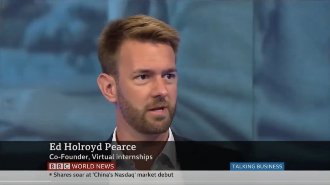 BBC interview of Ed Holroyd Pearce Co-Founder Virtual Internships