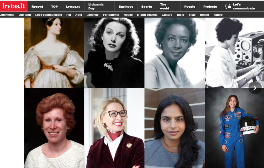 Montage photo of 8 women who changed history of technology including Guildhawk CEO Jurga Zilinskiene