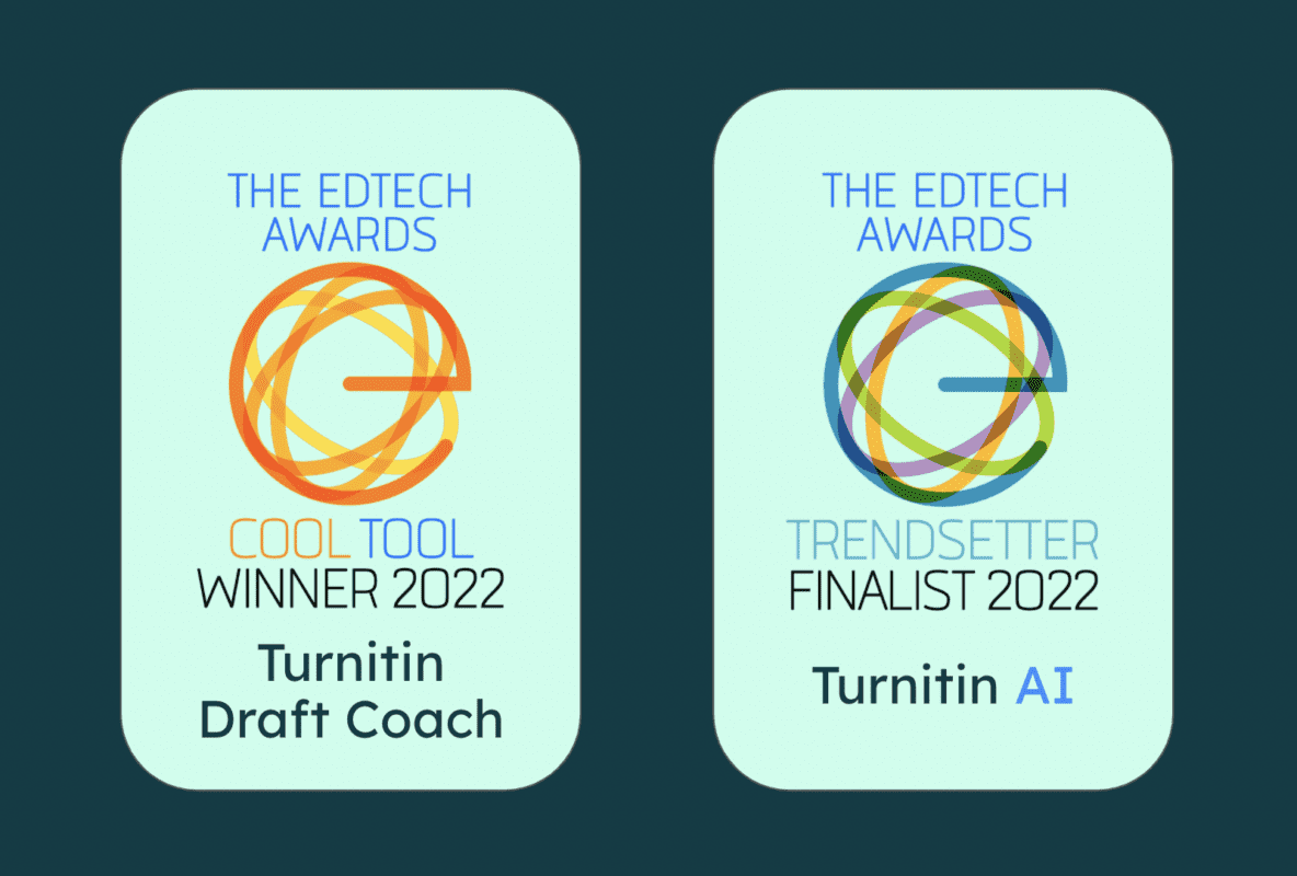 EdTech Digest Awards icons for Turnitin