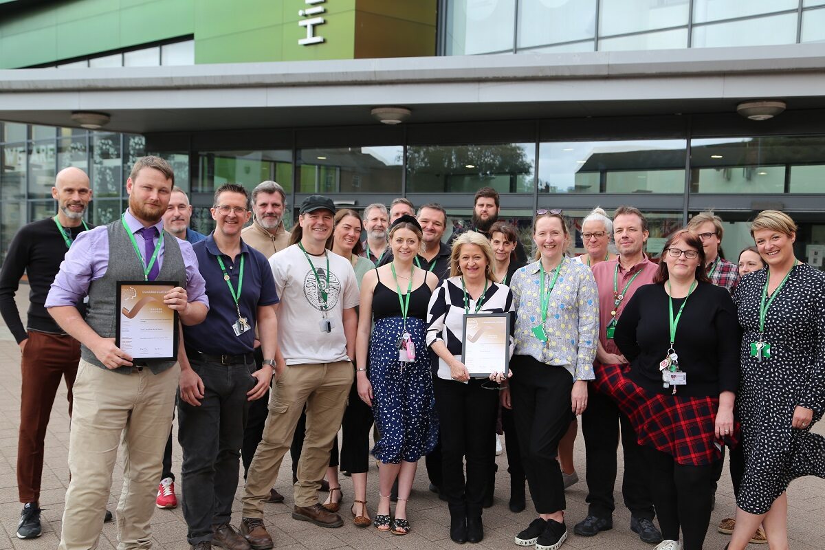 Picture of NWSLC Creative Arts team outside Hinckley Campus