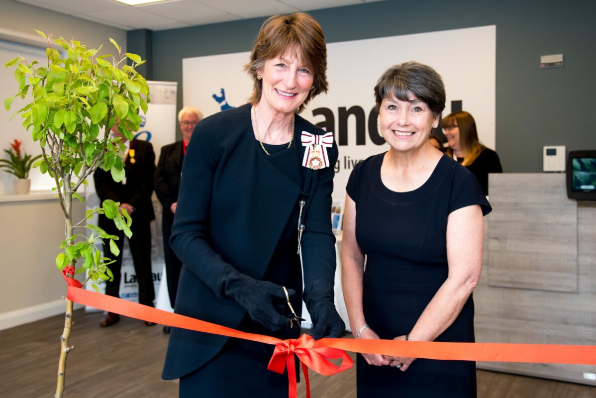 Lord-Lieutenant of Shropshire, Anna Turner, with Sonia Roberts, CEO of Landau, at the opening of the new Landau Training and Enterprise Centre in Wellington.