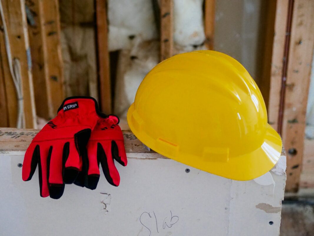 Hard hat and gloves