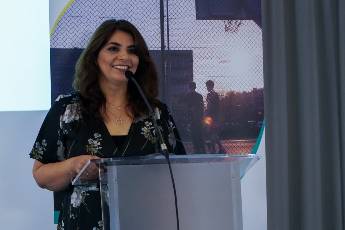 Dr Adeela Shafi MBE, Associate Professor within University of Gloucestershire’s School of Education and Humanities, at the international launch of the Active Games for Change programme
