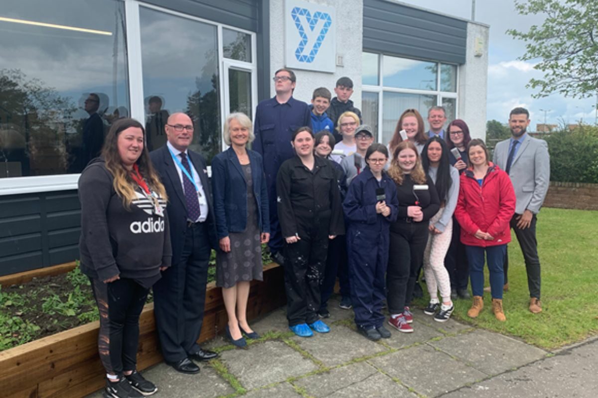 Prince’s Trust Team Programme students from Fife College’s Glenrothes Campus are pictured outside the YMCA Glenrothes