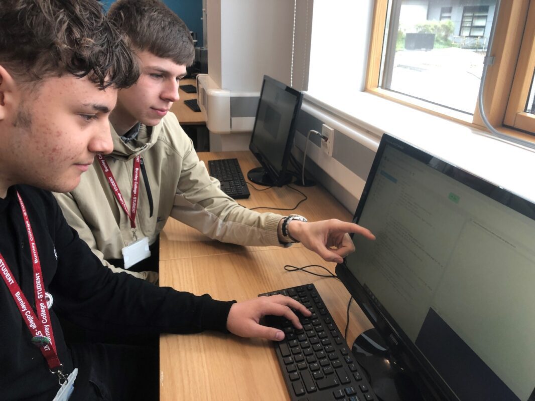 Mackenzie Ingham and Charlie Glover – Advanced Level Computer Students at Burnley College Sixth Form Centre