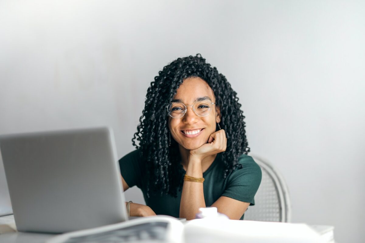 female on laptop