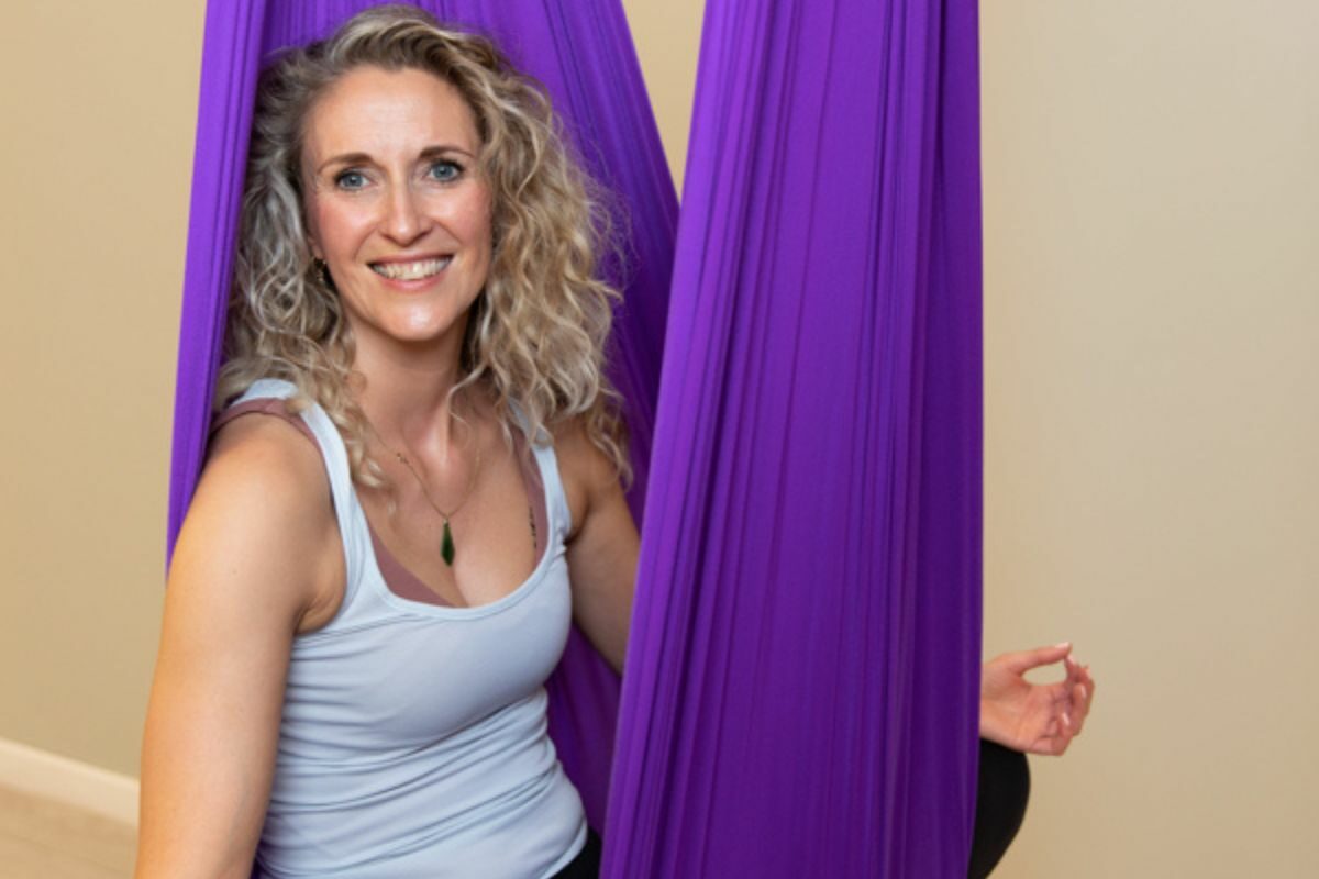 Natalie Robertson, of Rise Yoga Studio Lichfield which incorporates the only dedicated aerial yoga studio in the UK.
