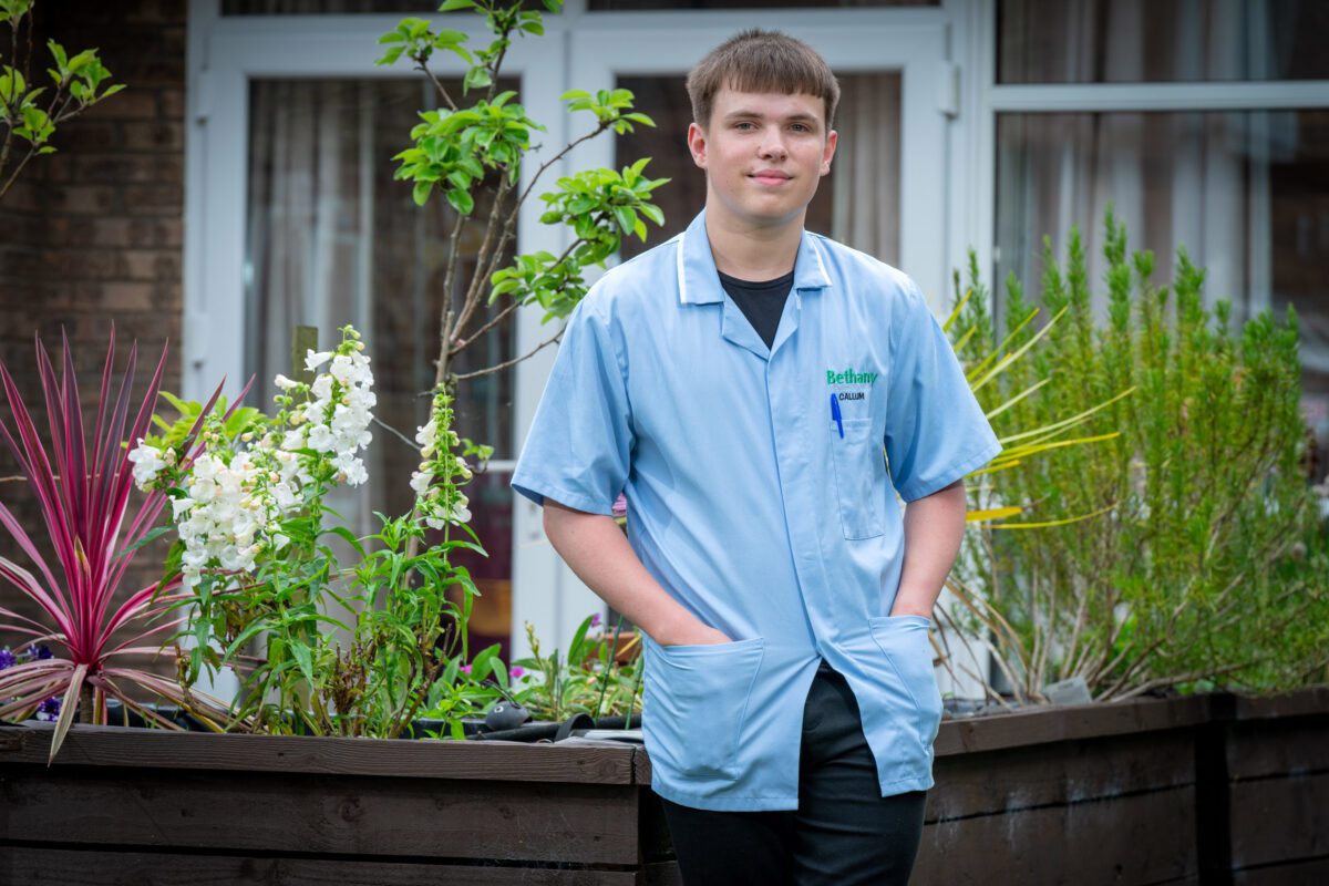 Care worker Callum highlights benefits of apprenticeships to school leavers