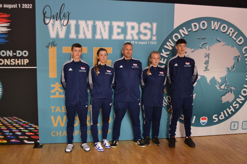 Team UK members for the International Taekwon-Do Federation (ITF) World Championships, from left to right: Cameron and Millie Bates, Gavin and Ellianne Reader and Joel Cassar.