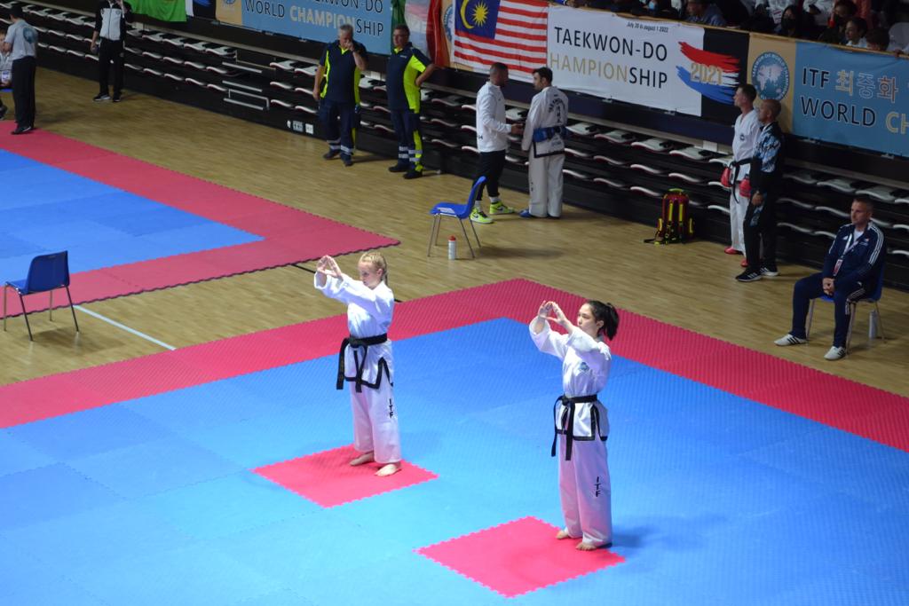 Ellianne from Fishponds Taekwondo Academy performing at the World Championships.