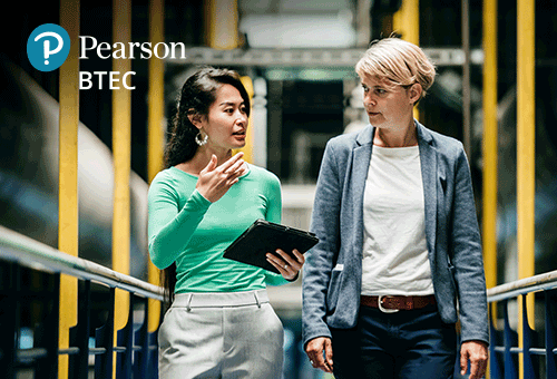 Pearson ad, two people talking
