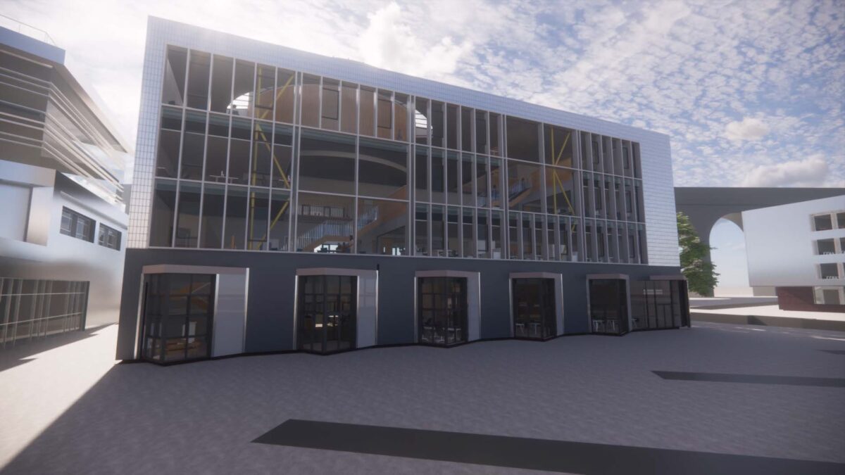 Artist impression of new Burnley College University Courses facility.