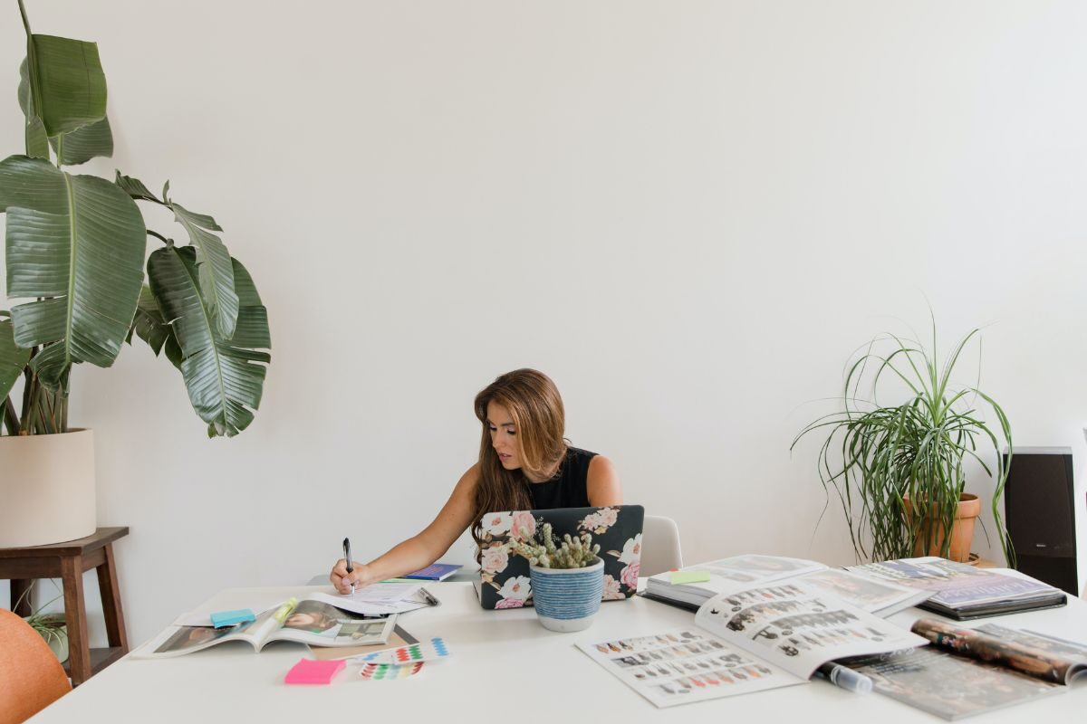 person at desk