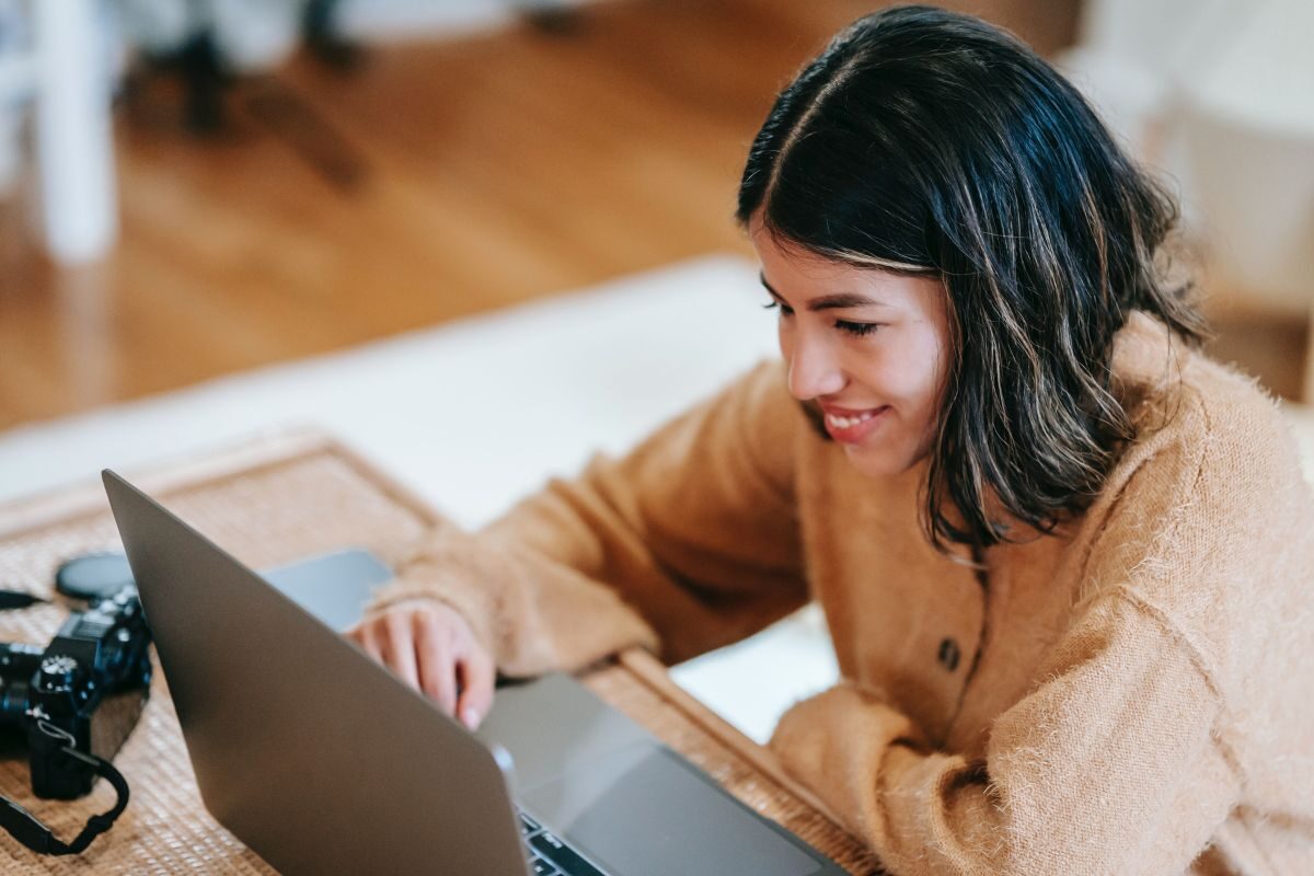 woman on computer