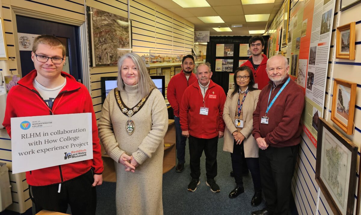 HoW College Students at work experience at the Redditch History Museum