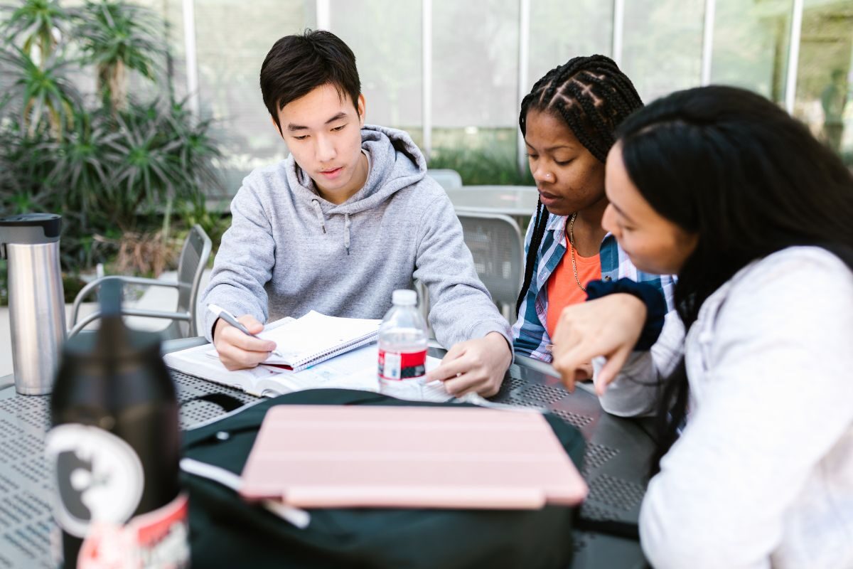 students working