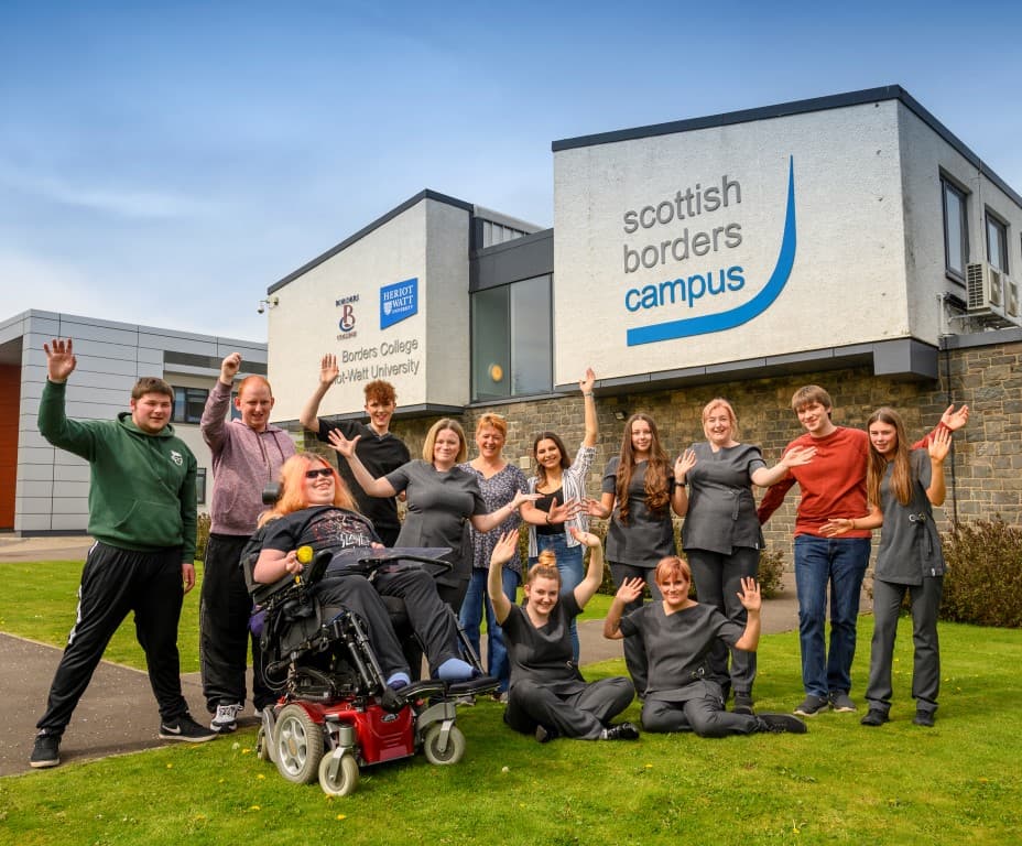 Group of students outside college