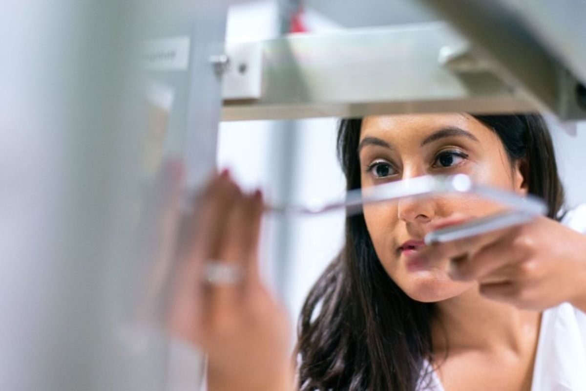 woman working with medical equipment