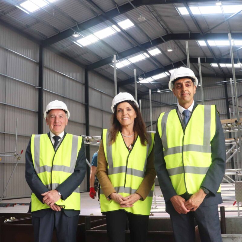Photograph shows – David Wheeler, Walsall College Corporation Chair with Henriette Breukelaar, GBSLEP Chief Executive and Jatinder Sharma CBE DL, Walsall College Principal launch Construction College Midlands’ new scaffolding training facility