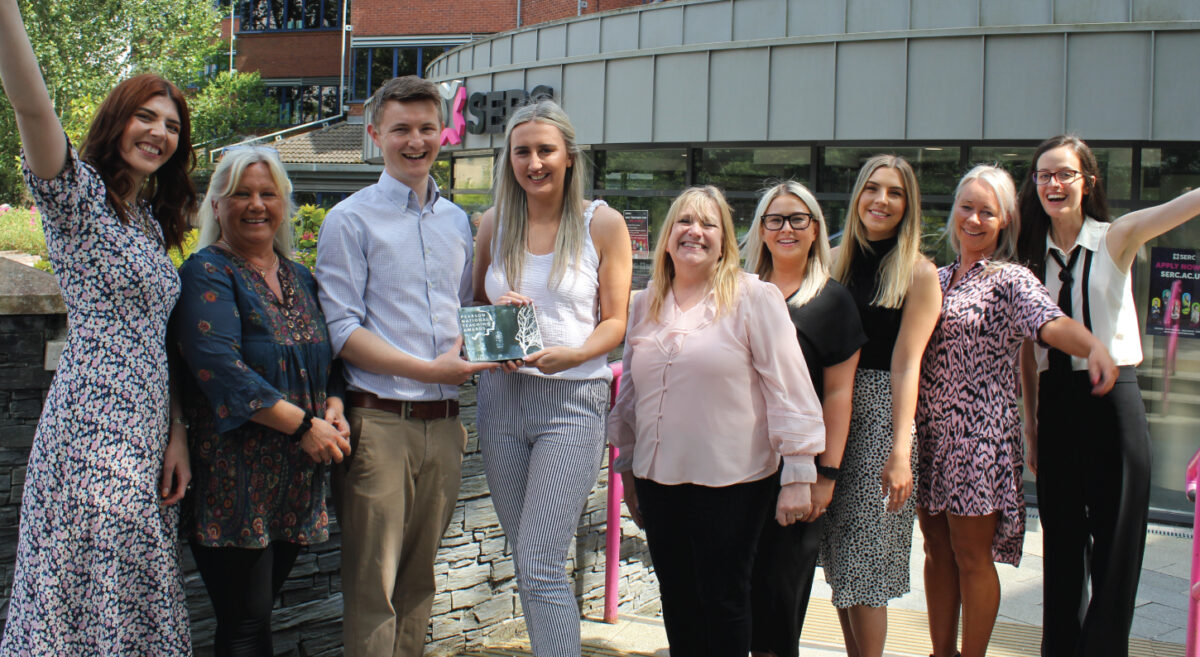 Staff at South Eastern Regional College in Northern Ireland celebrate three Pearson Silver National Teaching Awards.