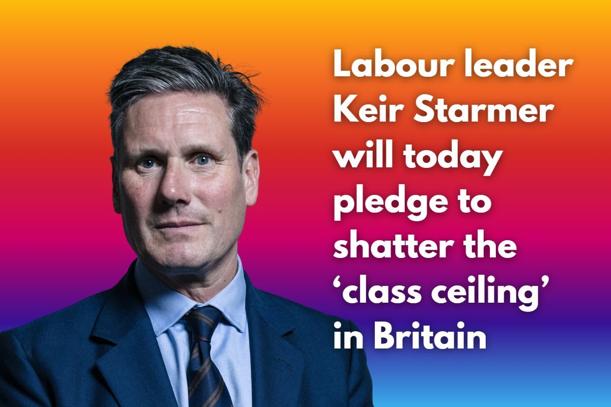 Labour leader Keir Starmer will today pledge to shatter the ‘class ceiling’ in Britain