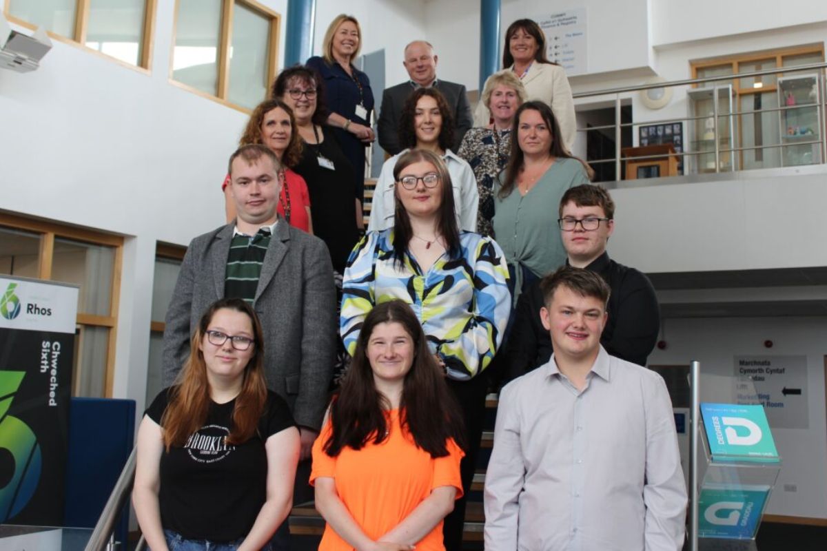 The successful Project SEARCH interns with staff from Coleg Llandrillo, Agoriad and BCUHB 