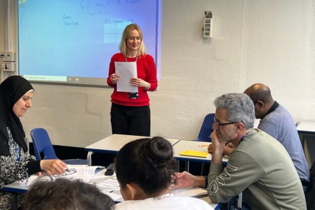 Gosia teaching an ESOL class at West London College