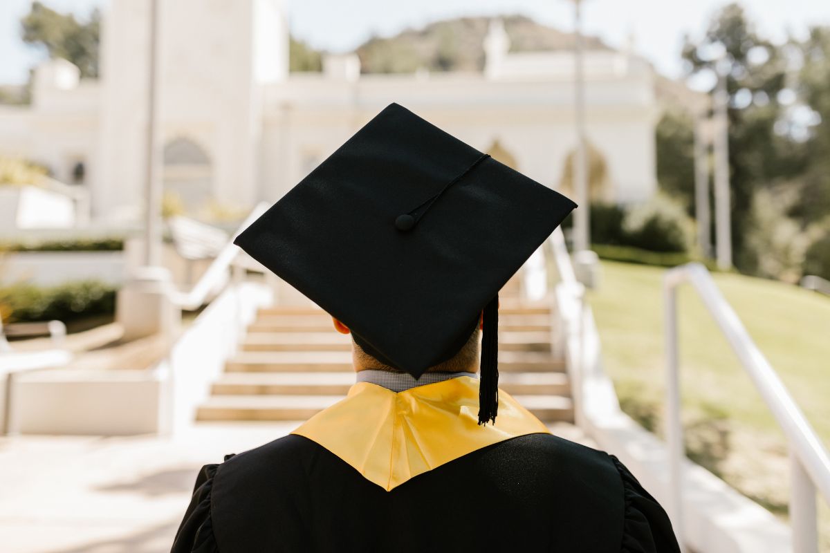 Man graduating