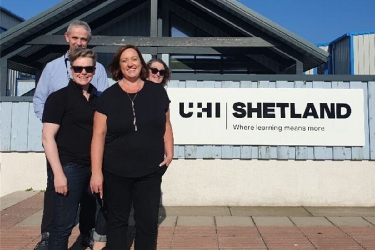 Left to right: Kevin Briggs Head of Student Experience, UHI Shetland; Jo Turbitt, Lead for Learning and Teaching, CDN; Dr Paula Christie, Lead, Research and Enhancement, CDN; Dr Gail Toms, Lead, Learning, Teaching and Equalities, CDN