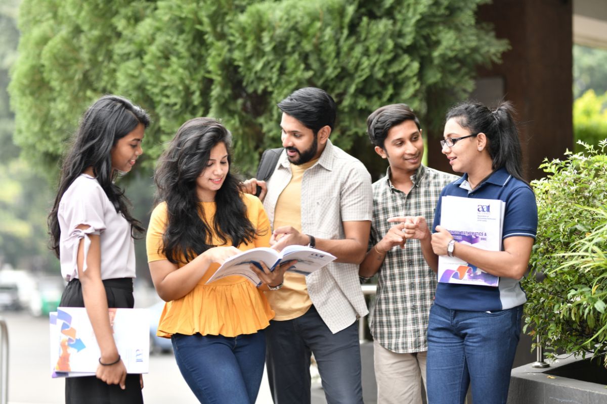 students discussing