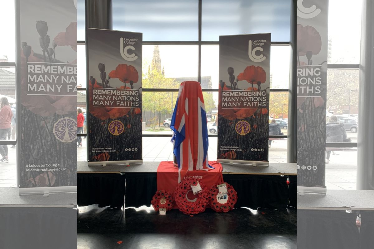 Leicester College honours Remembrance Day on 10 November