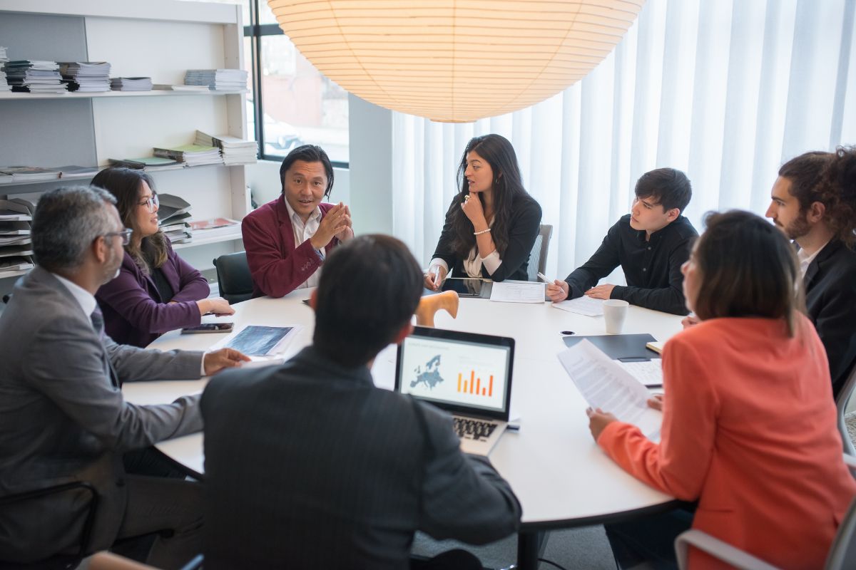 team meeting in an office